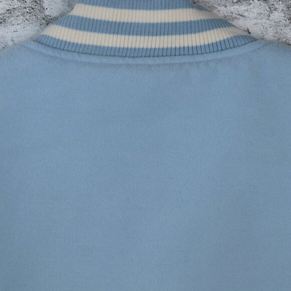 Nova Men Cone Applique Varsity Bomber Button Down Jacket Light Blue Size Xl - Picture 16 of 16